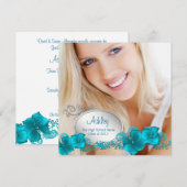 Meisjes turquoise foto afstudeer aankondigingen (Voorkant / Achterkant)