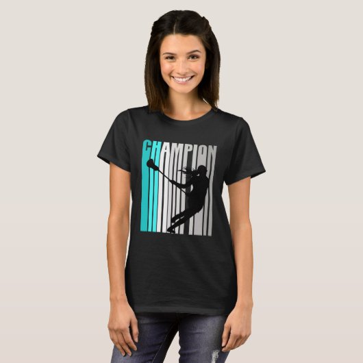Meisjes Turquoise Lacrosse Kampioen Lacrosse Team T-shirt (Voorkant volledig)