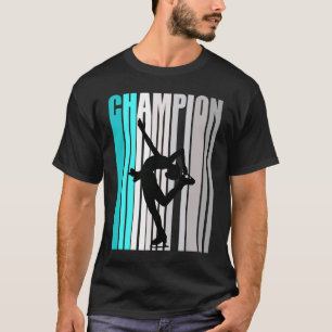 Meisjes Turquoise Schaatsen Kampioen IJsschaatsen  T-shirt