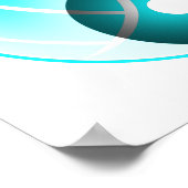 meisjes turquoise yin yang volleybal poster (Hoek)