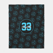 Meisjes Turquoise zwart minimal volleyballen patro Fleece Deken (Voorkant)