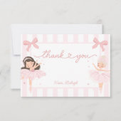 Meisjes Tutu Coquette Ballerina Bedankkaart (Voorkant)