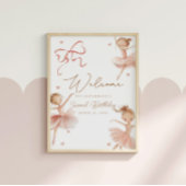 Meisjes Tutu Schattige Boho Ballerina Verjaardag W Poster