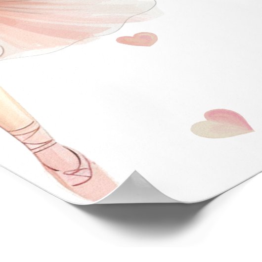 Meisjes Tutu Schattige Boho Ballerina Verjaardag W Poster (Hoek)