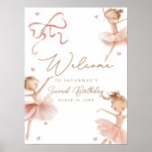 Meisjes Tutu Schattige Boho Ballerina Verjaardag W Poster (Voorkant)