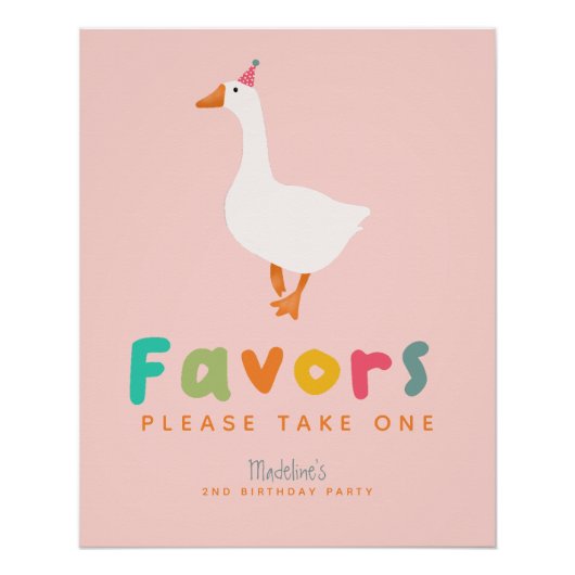 Meisjes Twee Gekke Gans 2e Verjaardag Favorieten Perfect Poster (Voorkant)