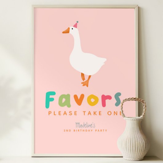 Meisjes Twee Gekke Gans 2e Verjaardag Favorieten Perfect Poster
