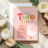 Meisjes Twee Gekke Goose Roze Eerste Verjaardag Kaart