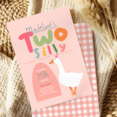 Meisjes Twee Gekke Goose Roze Eerste Verjaardag Kaart