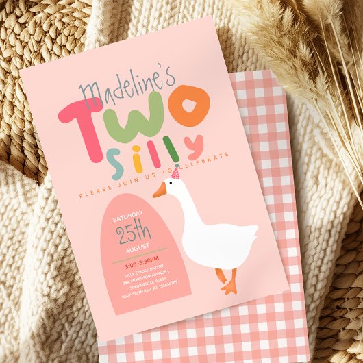 Meisjes Twee Gekke Goose Roze Eerste Verjaardag Kaart