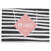 Meisjes. Twee meisjes dank je cadeaufeest Groot Cadeauzakje (Achterkant)