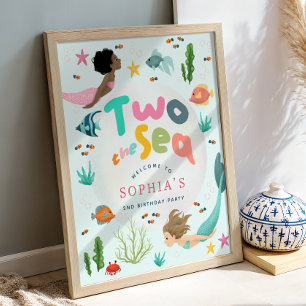 Meisjes Twee naar de Zee Zeemeermin Spetters Welko Poster