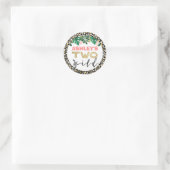 Meisjes Twee Wild Safari Thema Verjaardag Sticker (Tas)