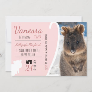 Meisjes Tweede Verjaardag Blue Quokka Australië Fo Kaart