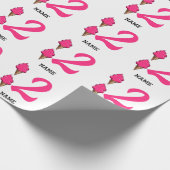 Meisjes Tweede Verjaardagsfeestje Roze IJs Cream Cadeaupapier (Hoek)