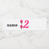 Meisjes Tweede Verjaardagsfeestje Roze IJs Cream Waterfles Etiket (Enkel label)