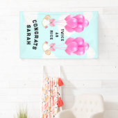 Meisjes tweeling baby shower spandoek (Insitu)