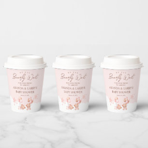 Meisjes Tweeling Teddybeer Baby Shower Welkom Papieren Bekers