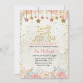 Meisjes Twinkle Little Star Baby shower Kaart (Voorkant)