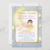 Meisjes Twinkle Twinkle Little Star Baby shower Kaart (Voorkant)