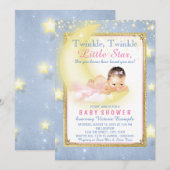 Meisjes Twinkle Twinkle Little Star Baby shower Kaart (Voorkant / Achterkant)