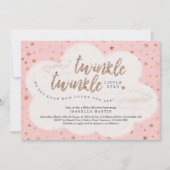 Meisjes Twinkle Twinkle Little Star Baby shower Kaart (Voorkant)