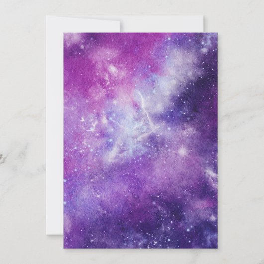 Meisje's TWO de Moon Uitnodiging | Ruimtevaart (Achterkant)