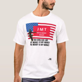MEISJES UIT DE VS ZIJN ALS Basic T-shirt met donke