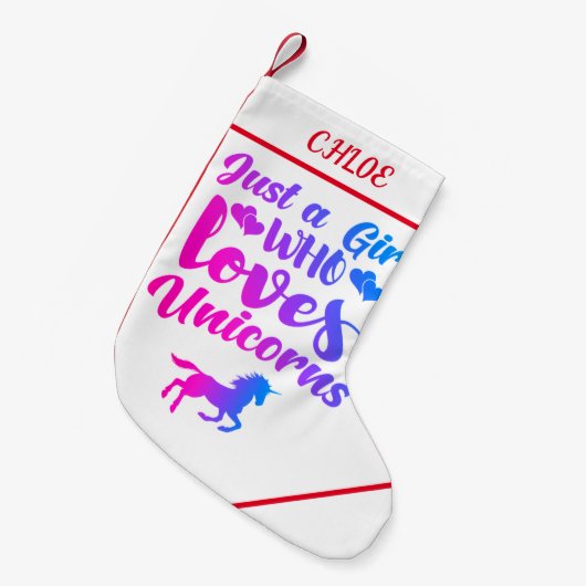 MEISJES / UNICORN CHRISTMAS STOCKING KLEINE KERSTSOK (Voorkant (Hangend))