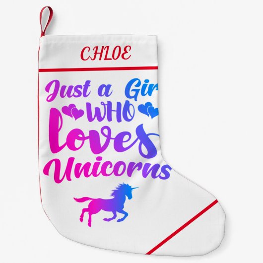 MEISJES / UNICORN CHRISTMAS STOCKING KLEINE KERSTSOK (Voorkant)