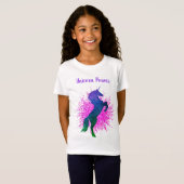 Meisjes "Unicorn Power" Unicorn & Glitter Paarse T-shirt (Voorkant volledig)