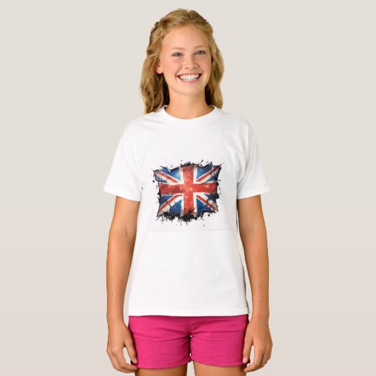 Meisjes union jack t-shirt (Voorkant volledig)