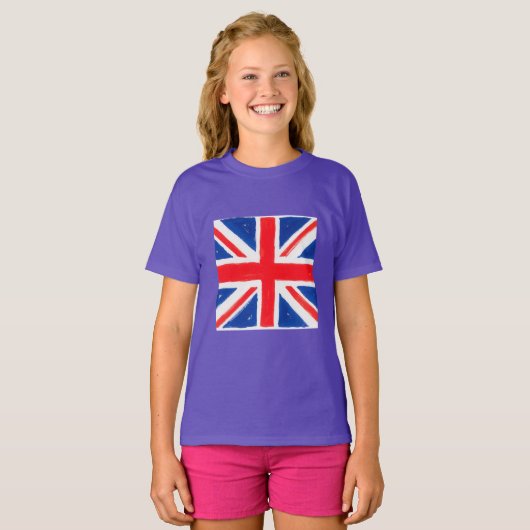 Meisjes union jack t-shirt (Voorkant volledig)