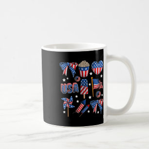 Meisjes Usa Vlag Vuurwerk Bogen Patriottisch 4 Jul Koffiemok