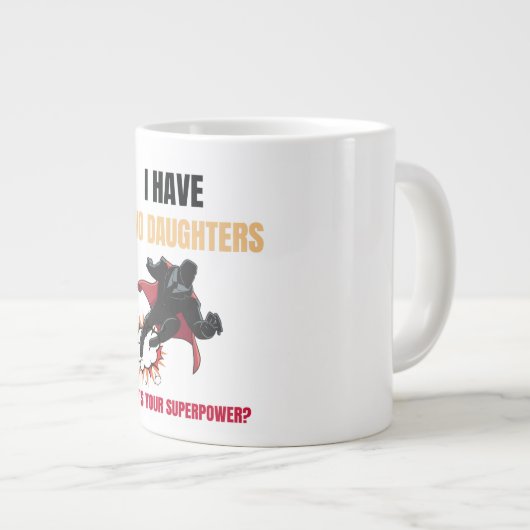  meisjes vader twee dochters superheld grote koffiekop (Voorkant rechts)