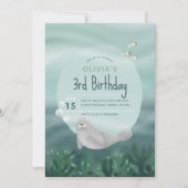 Meisjes vallen onder het Zee Ocean Seal 3rd Birthd Kaart (Voorkant)