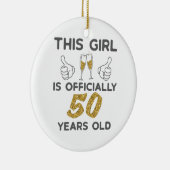 Meisjes van 50 jaar. 50 jaar. keramisch ornament (Rechts)