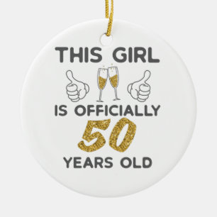 Meisjes van 50 jaar. 50 jaar. keramisch ornament