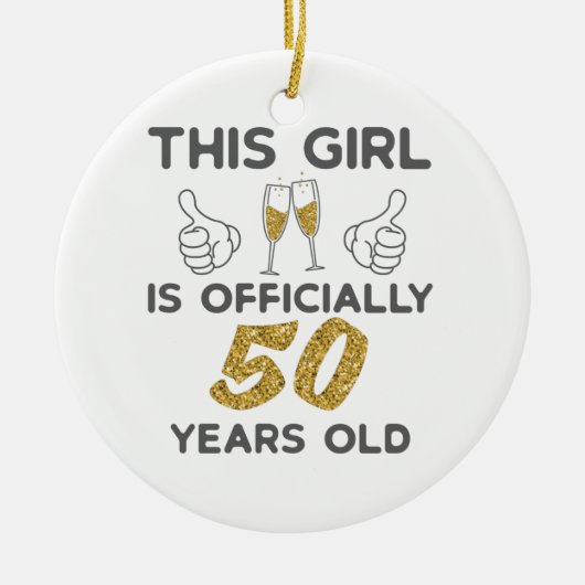 Meisjes van 50 jaar. 50 jaar. keramisch ornament (Voorkant)