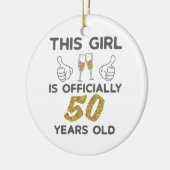 Meisjes van 50 jaar. 50 jaar. keramisch ornament (Links)