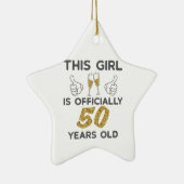 Meisjes van 50 jaar. 50 jaar. keramisch ornament (Rechts)