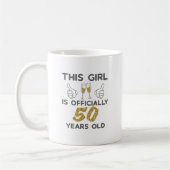 Meisjes van 50 jaar. 50 jaar. koffiemok (Links)