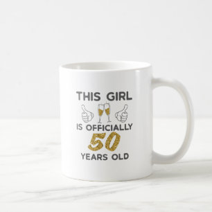 Meisjes van 50 jaar. 50 jaar. koffiemok