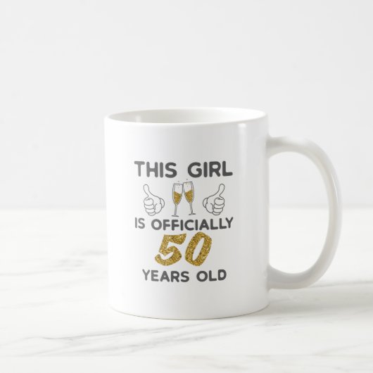 Meisjes van 50 jaar. 50 jaar. koffiemok (Rechts)