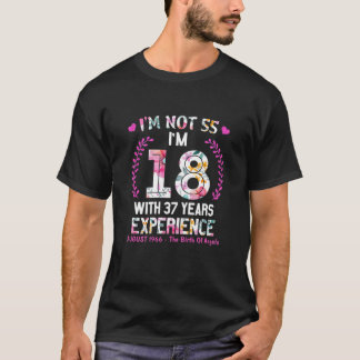 Meisjes van augustus 1966 55 verjaardag 55 jaar ou t-shirt