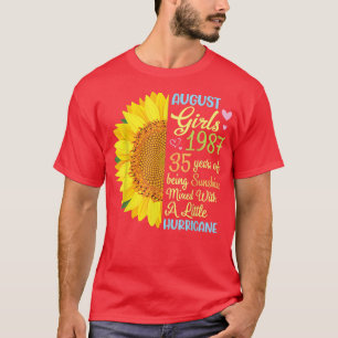 Meisjes van augustus 1987 35 jaar na zonneschijn t-shirt