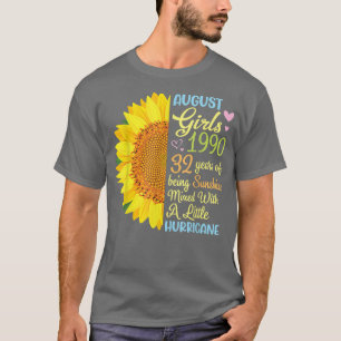 Meisjes van augustus 1990 32 jaar na zonneschijn t-shirt