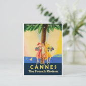 Meisjes van Cannes onder de palmboom Briefkaart (Staand voorkant)
