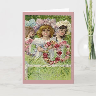 Meisjes van de Decoratiedag Feestdagen Kaart