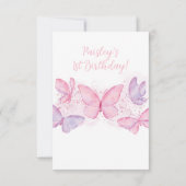 Meisjes van de eerste verjaardag Butterfly Foto be Bedankkaart (Achterkant)
